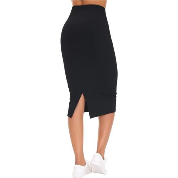 Women's High Waist Tummy Control Pencil Skirts Stretchy Bodycon - Picture 1 of 8